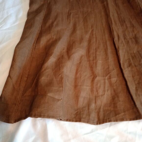 Relativity 16P Brown Linen Maxi Skirt Back Zip. Fall Transition Western Boho - Picture 2 of 9